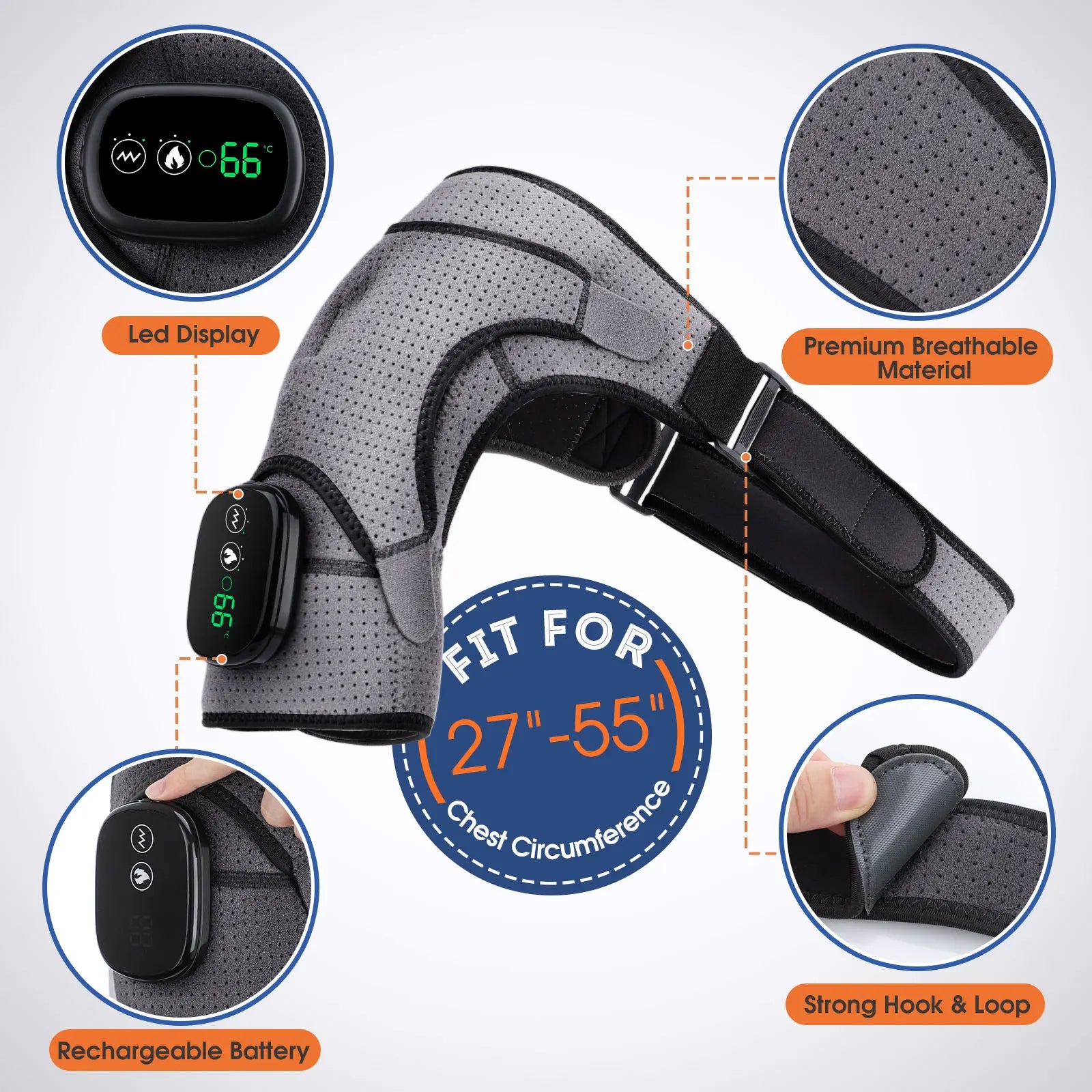 HeatEase Pro Shoulder Brace – Multi-Function Heated Massage Therapy Support