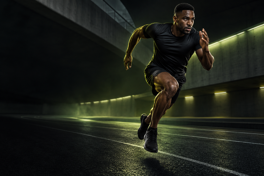 Atlet i explosiv sprintträning